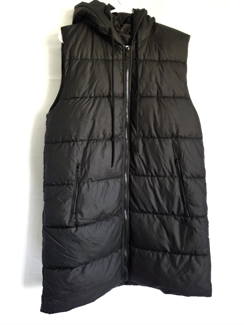 Long Cozy Warm Hooded Puffer Vest L